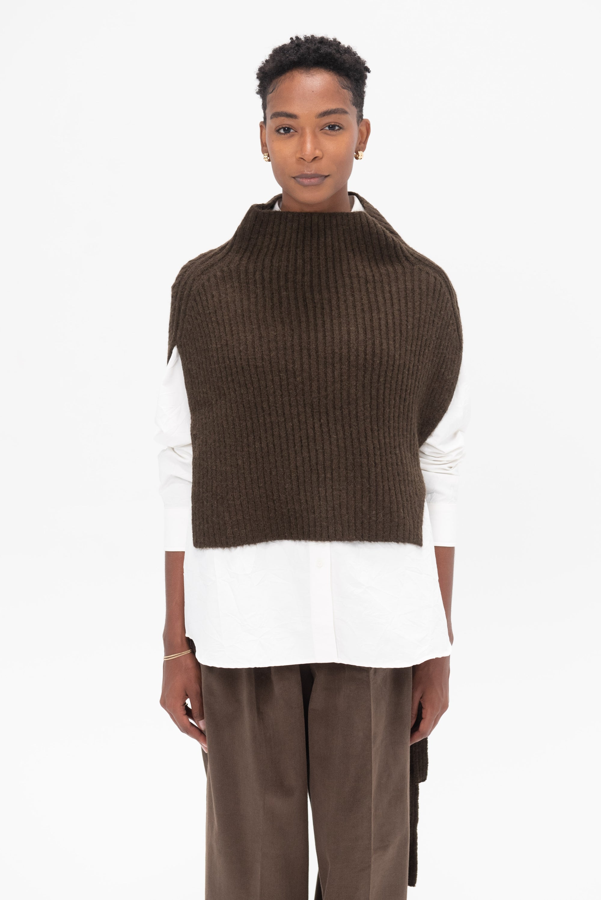 MIJEONG PARK - Neck Warmer, Olive Brown