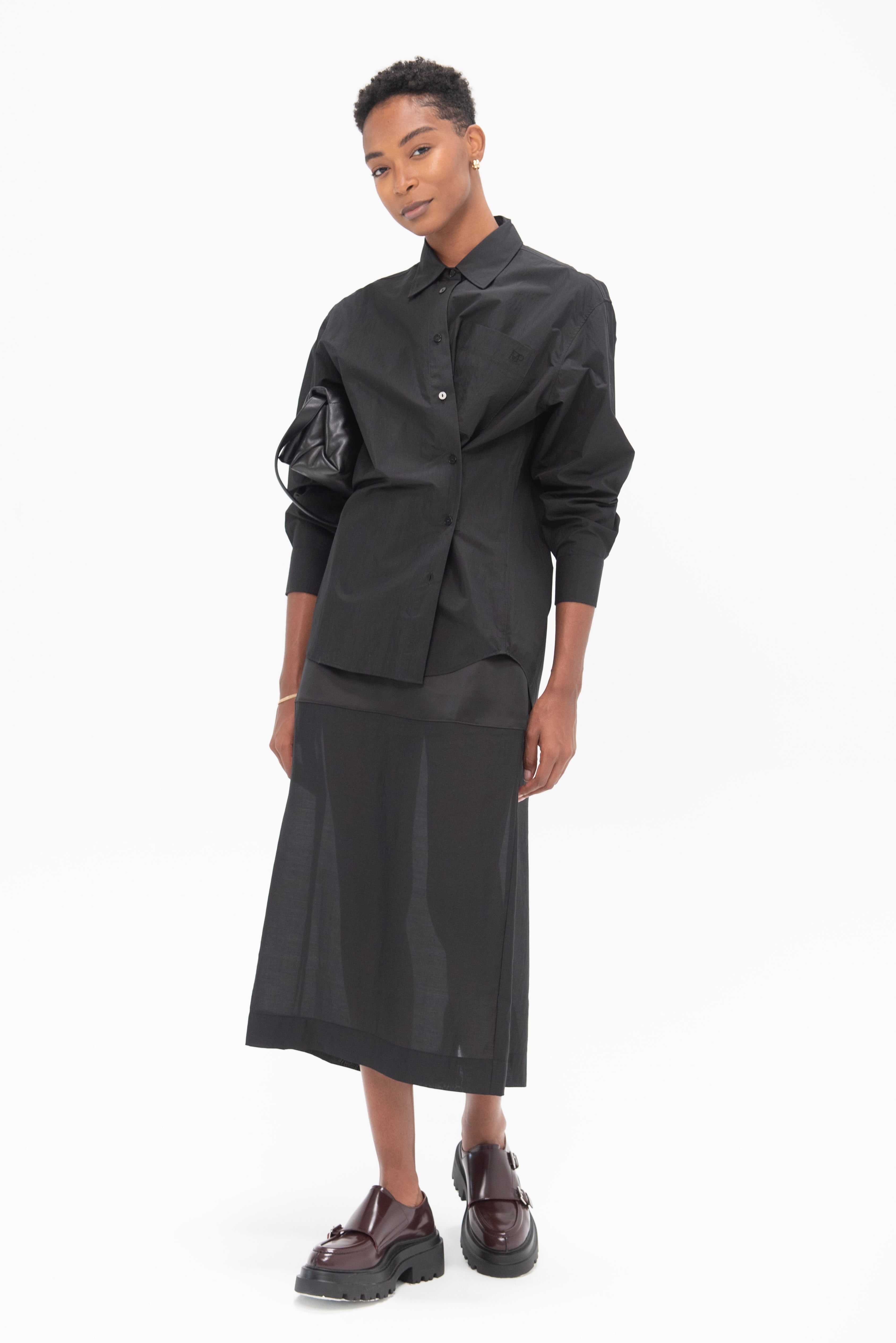 Mijeong Park Oversized Shirt, Black – Kick Pleat