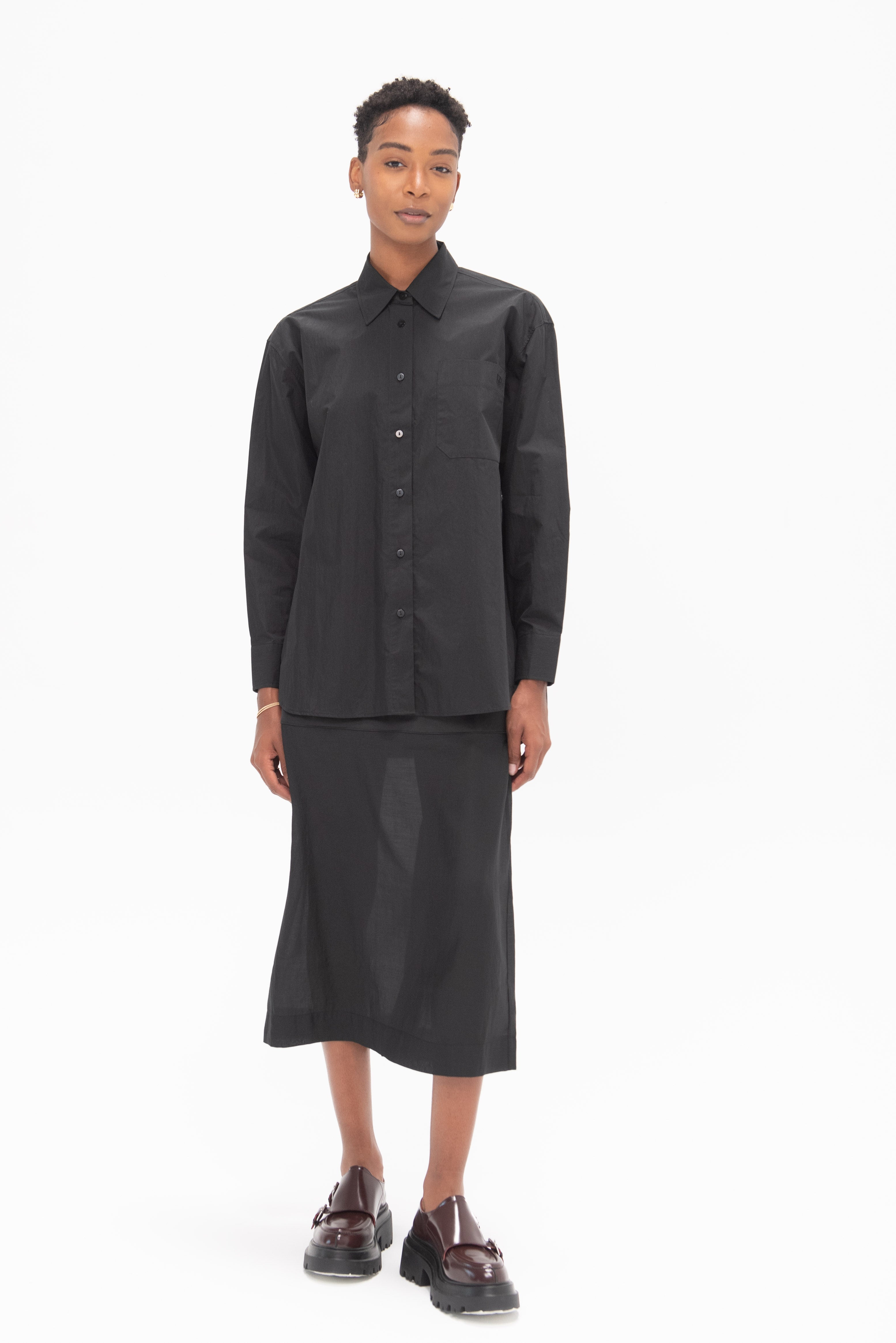 Mijeong Park Oversized Shirt, Black – Kick Pleat