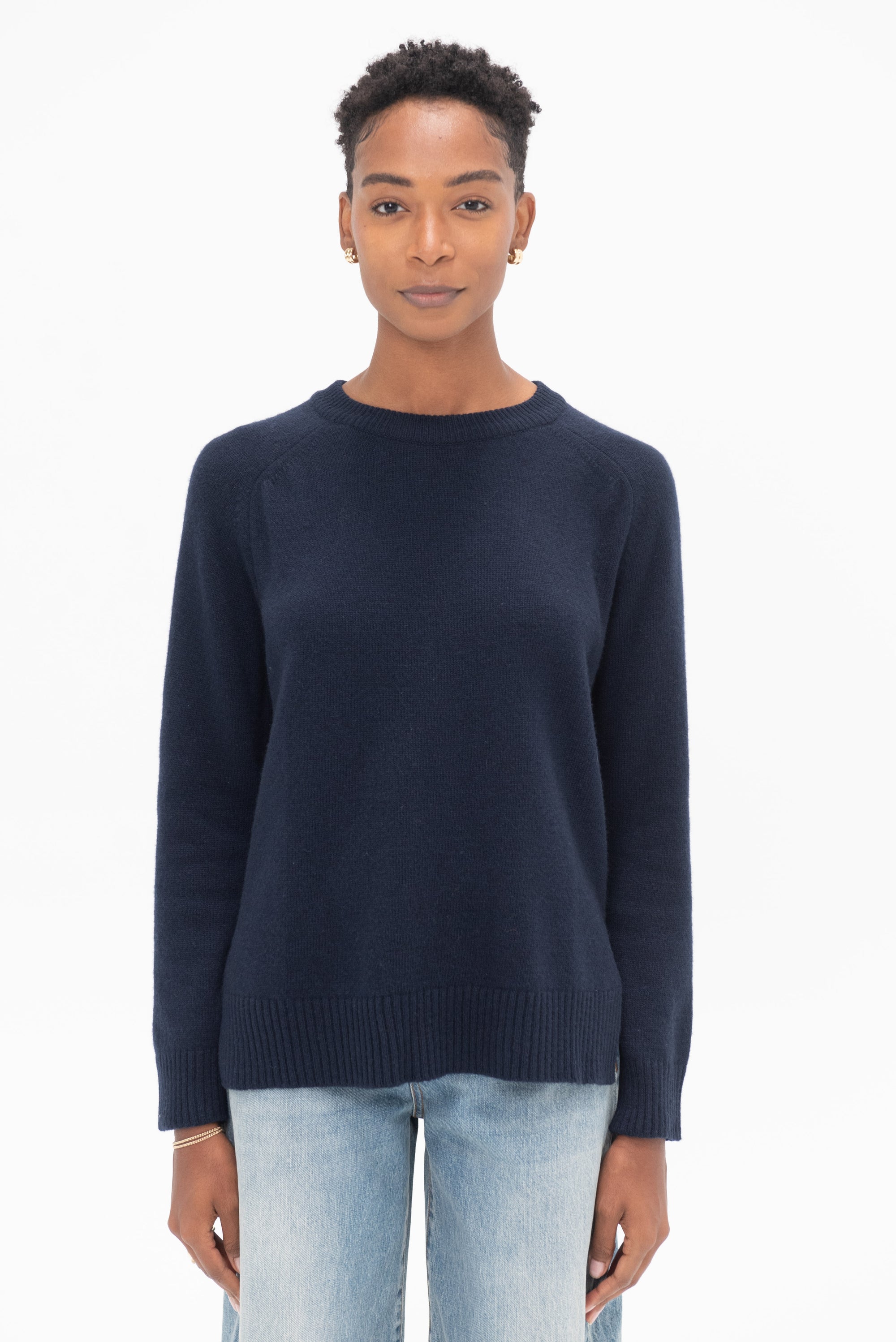 MIJEONG PARK - Cashmere Blend Crewneck Knit, Navy