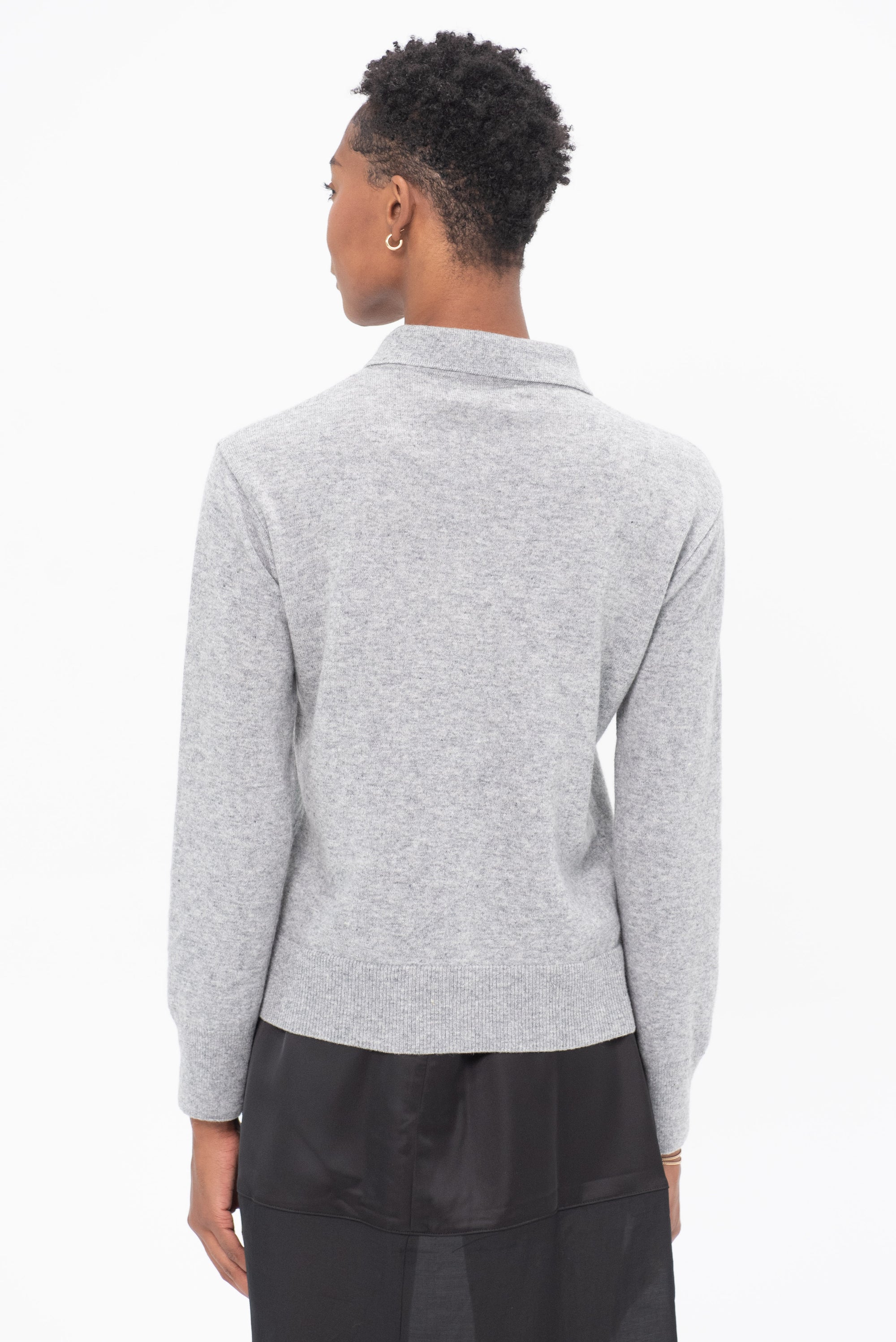 MIJEONG PARK - Cashmere Polo Sweater, Gray