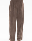 MIJEONG PARK - Thin Corduroy Wide Leg Pants, Light Brown