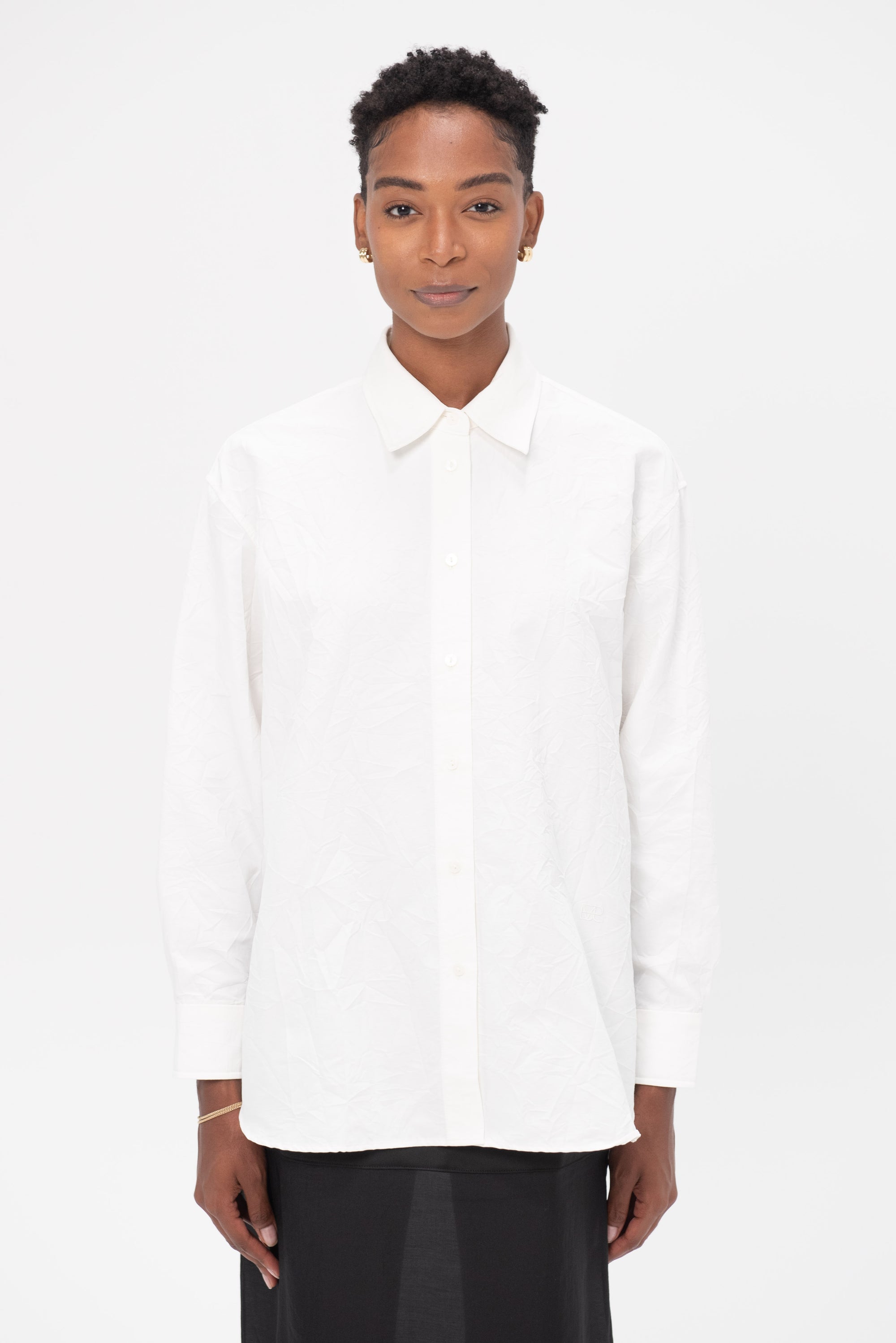 MIJEONG PARK - Crinkled Oversized Shirt, White