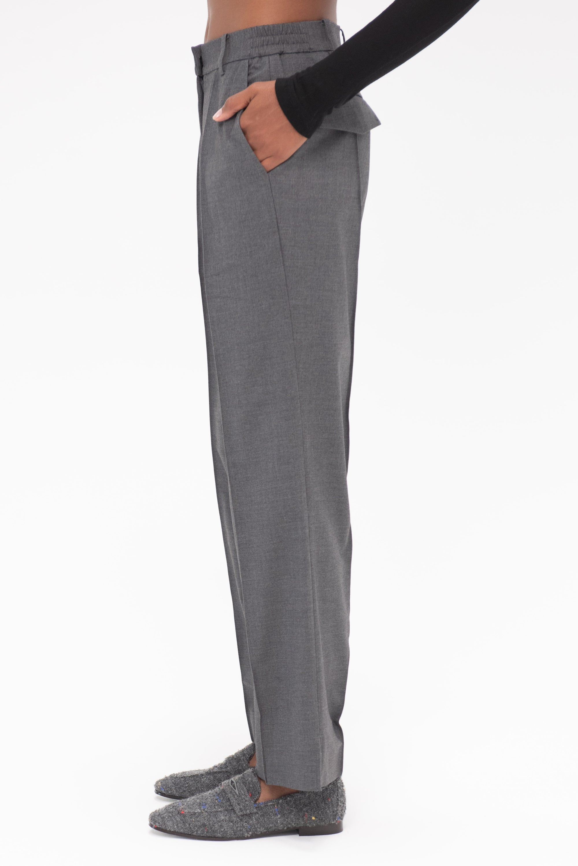 MIJEONG PARK - Straight Leg Pants, Charcoal