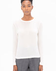 MIJEONG PARK - Wool Tencel Crewneck Top, Ivory