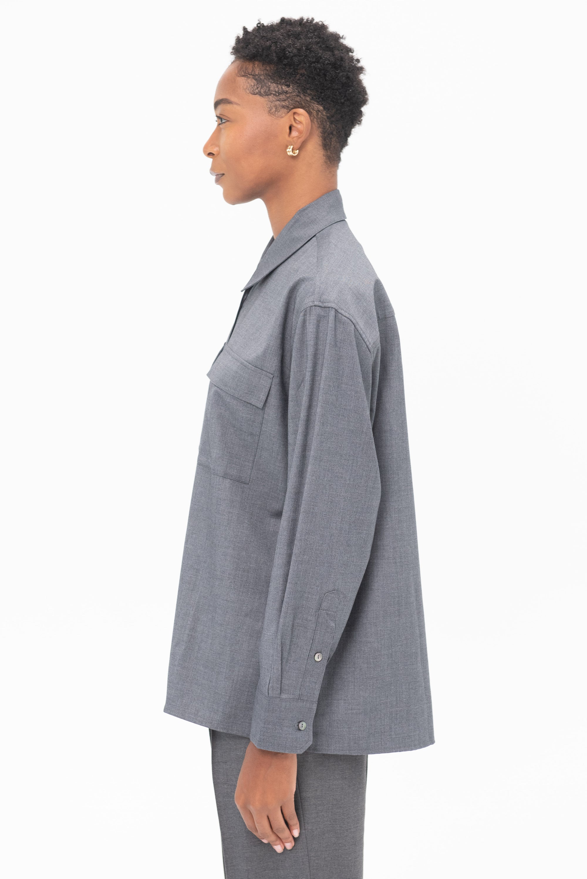 MIJEONG PARK - Wool Blend Shirt, Gray