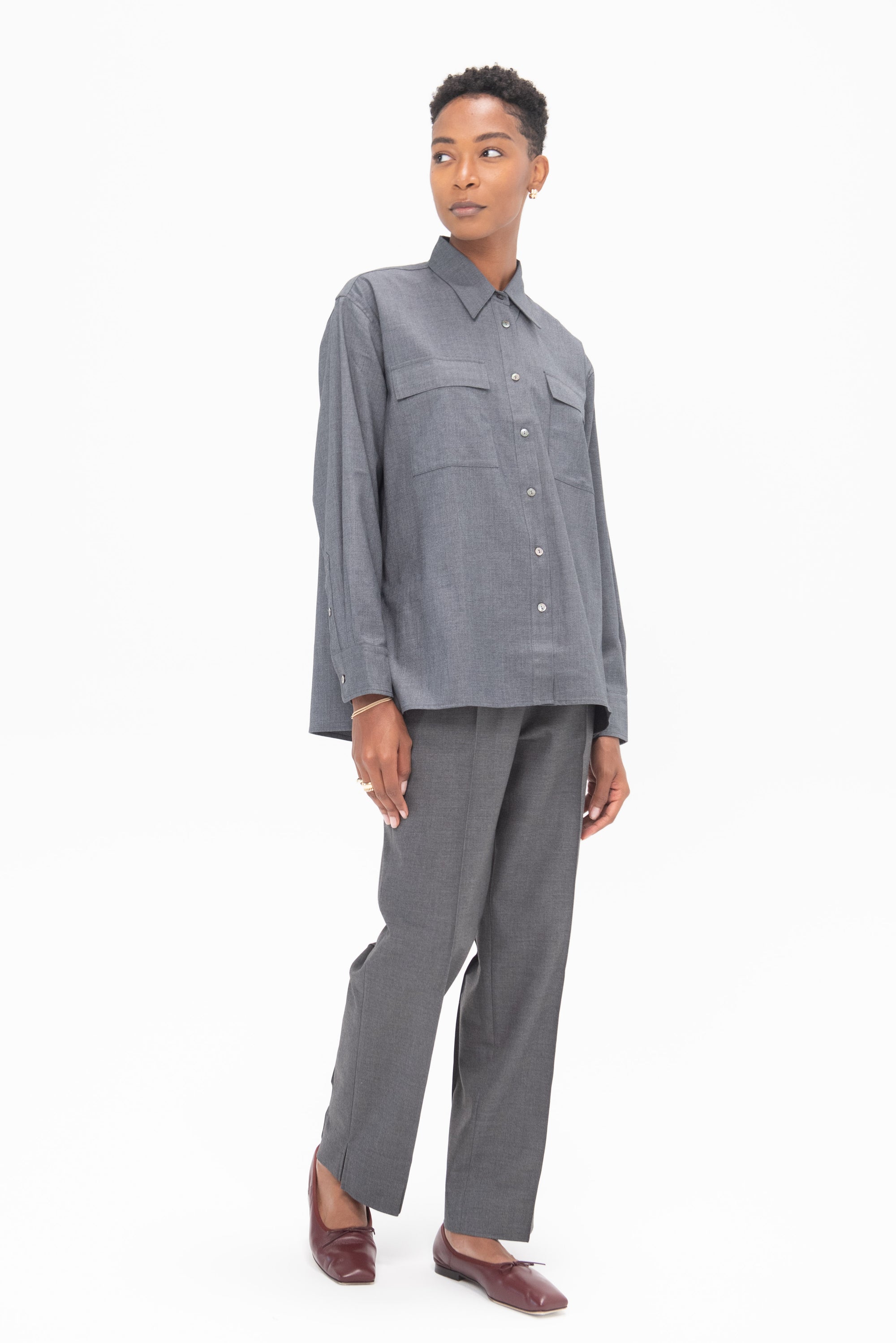 MIJEONG PARK - Wool Blend Shirt, Gray