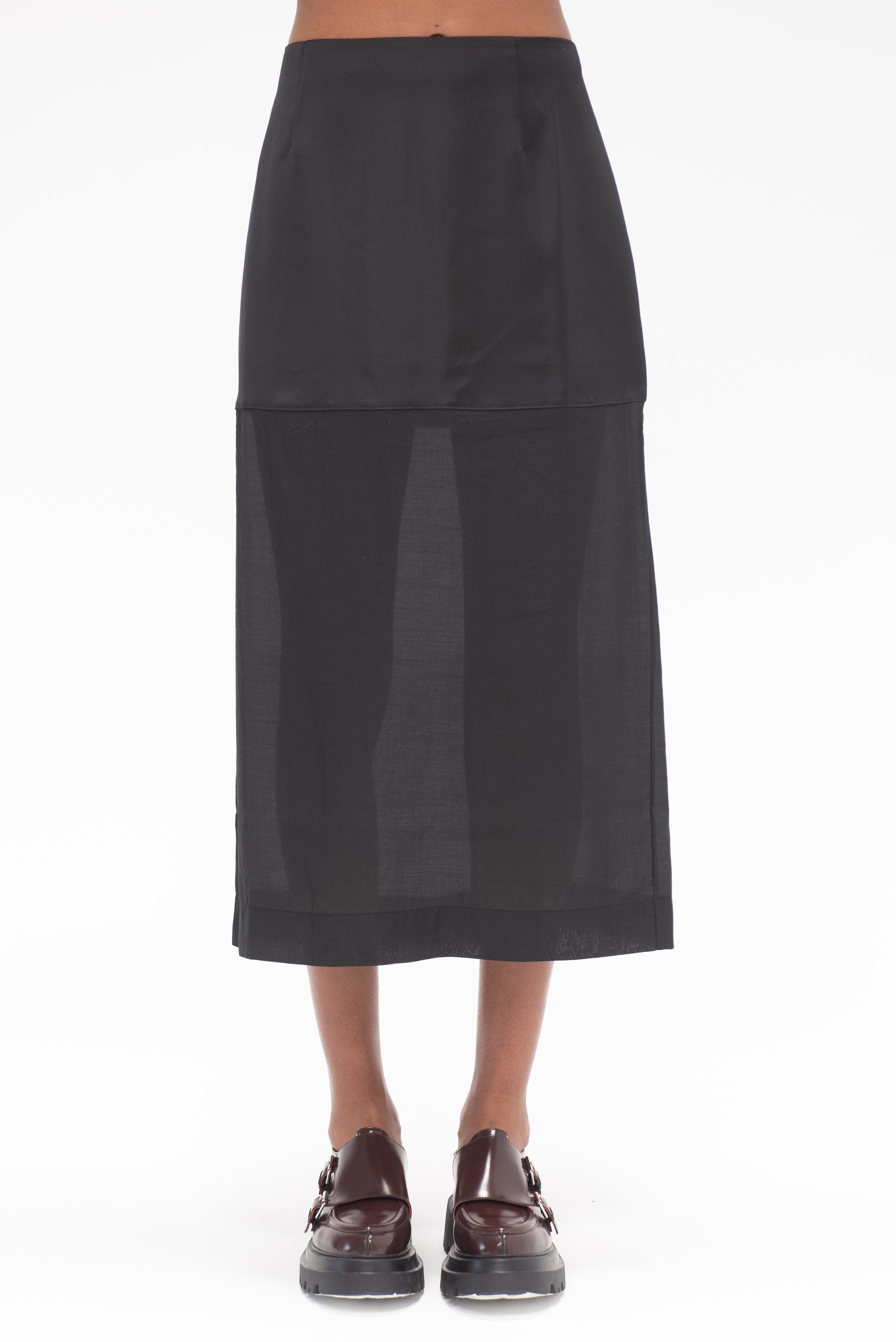 MIJEONG PARK - Semi Sheer Skirt, Black