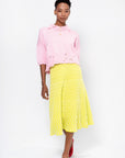 Tuscany - Long Plain Zellige Mesh Skirt, Limoncello