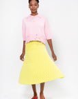 Tuscany - Long Plain Zellige Mesh Skirt, Limoncello