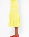 Tuscany - Long Plain Zellige Mesh Skirt, Limoncello