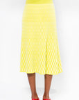 Tuscany - Long Plain Zellige Mesh Skirt, Limoncello