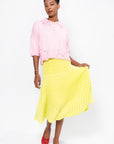 Tuscany - Long Plain Zellige Mesh Skirt, Limoncello