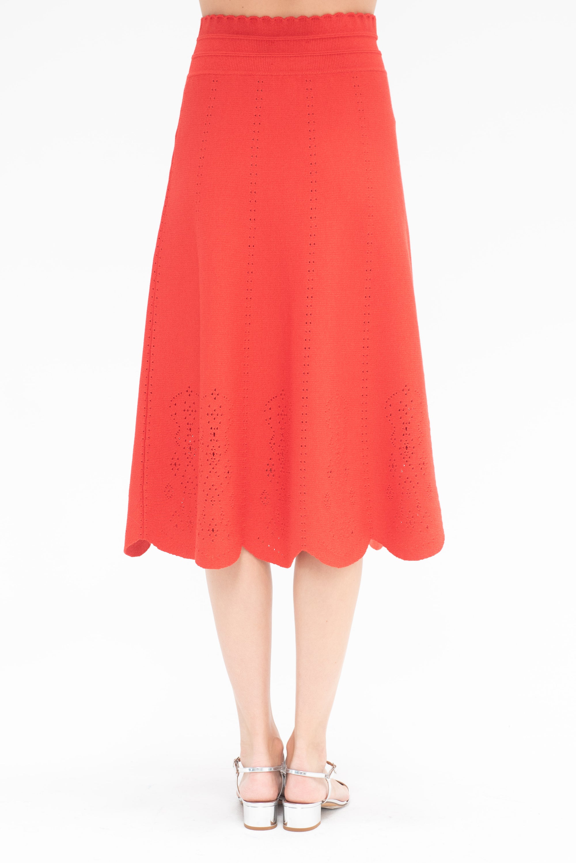 MOLLI - Biscotte Eyelet-Embroidery Knit Skirt, Poppy