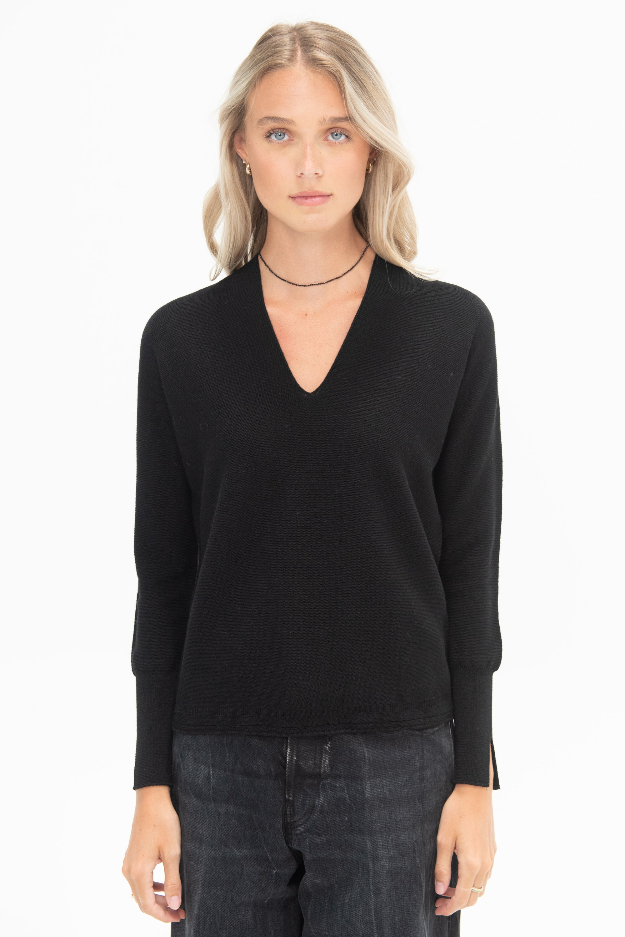 MOLLI - Lux Fine Oversized Top, Deep Black