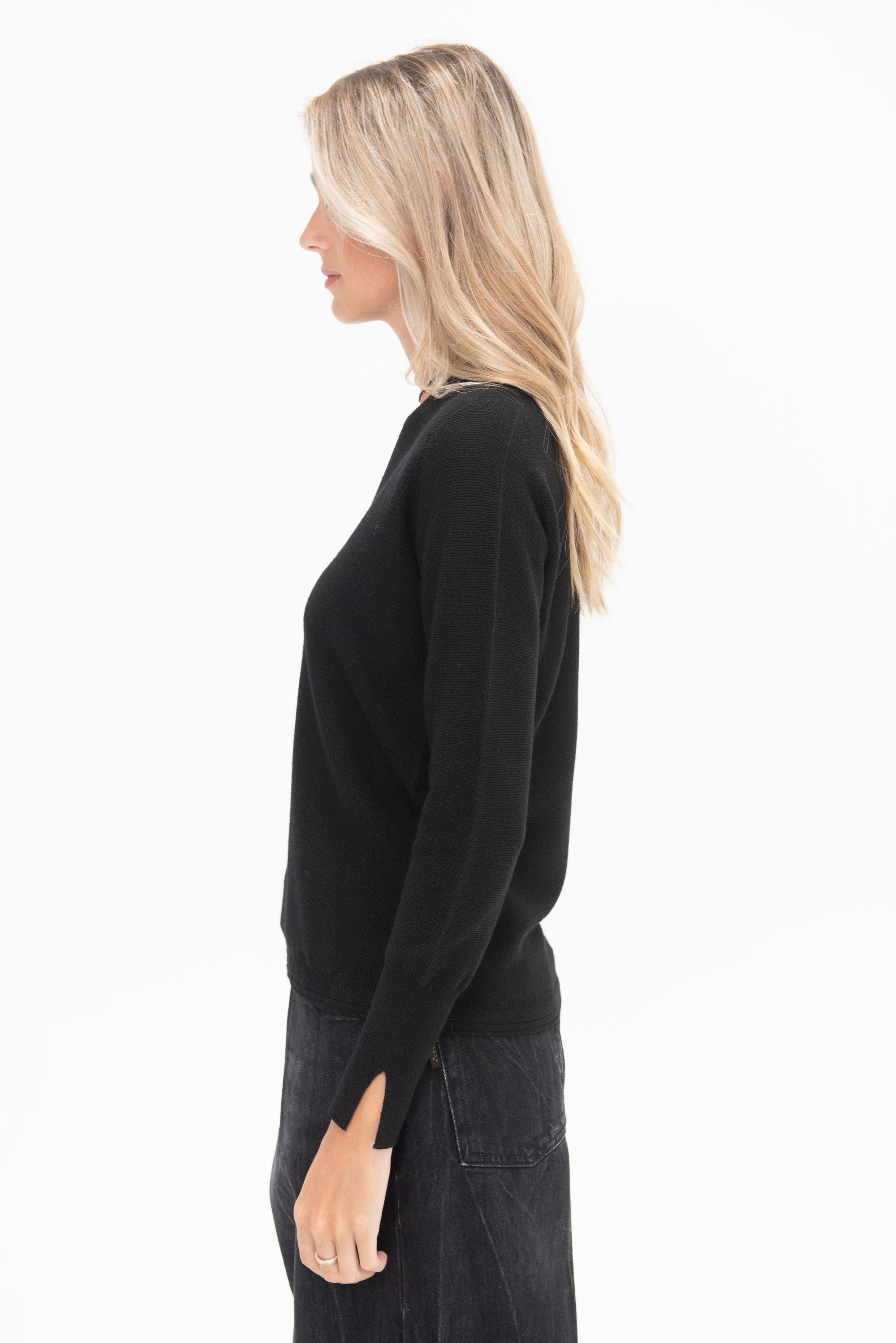 MOLLI - Lux Fine Oversized Top, Deep Black