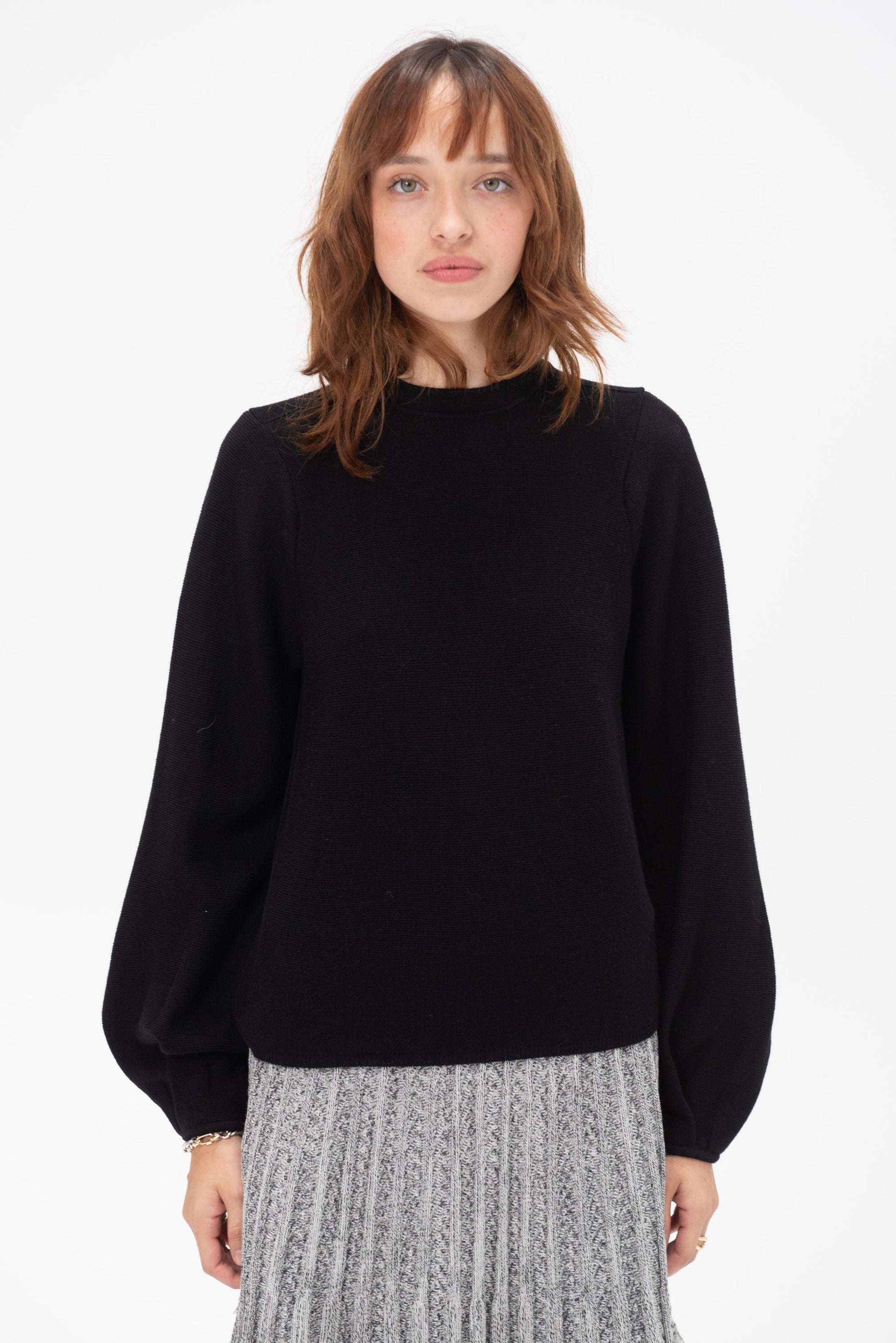 MOLLI - Bach Round-Collared Top, Deep Black