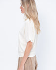 Tim - Maxi Ruffled Collar Modern Top, Natural