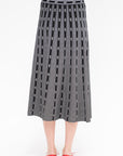 Capucine - Mini Flowers Jacquard Skirt, Deep Black