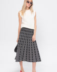 Capucine - Mini Flowers Jacquard Skirt, Deep Black