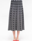 Capucine - Mini Flowers Jacquard Skirt, Deep Black