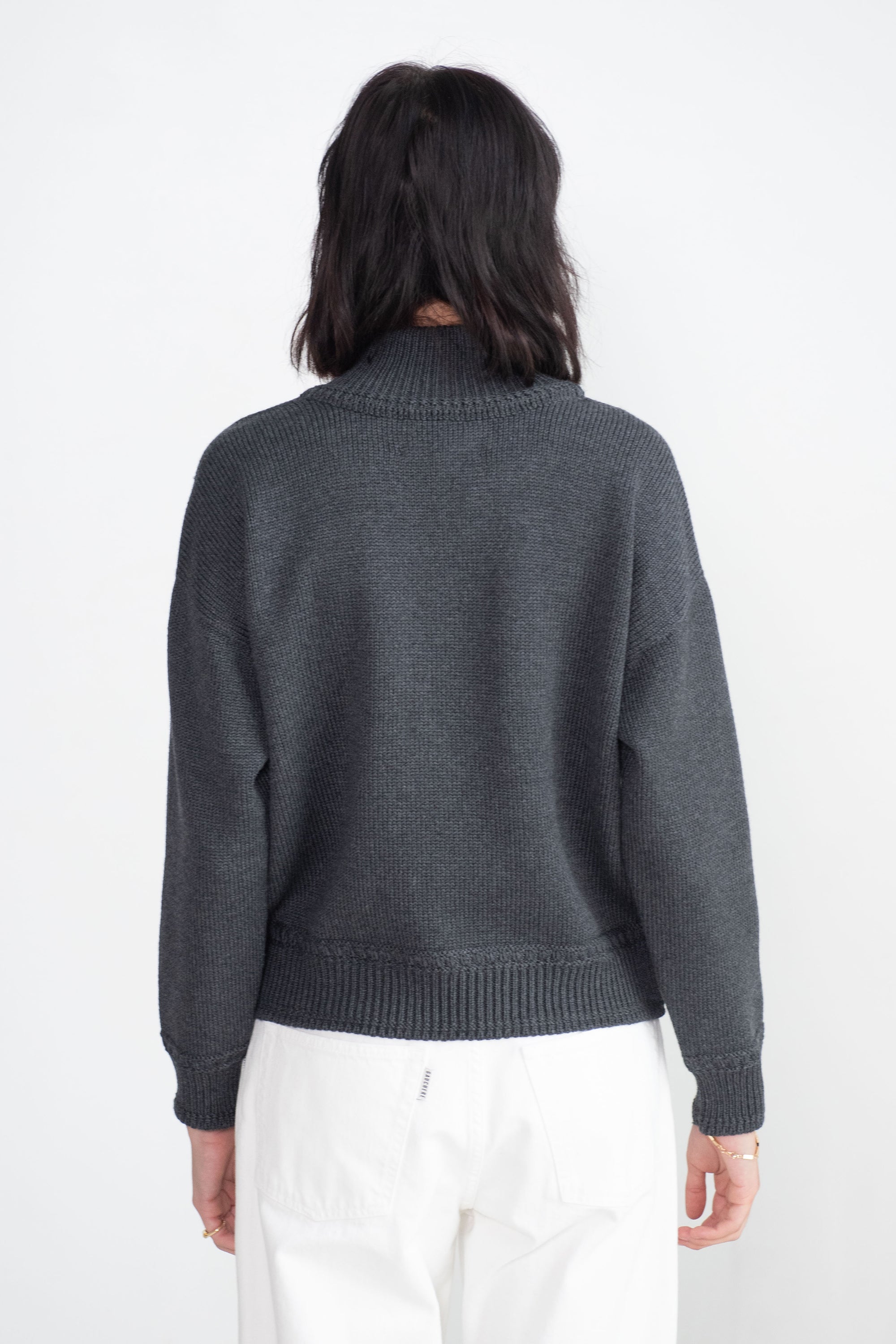 TAMBOUR BRAIDED FINISHES SWEATER, ANTHRACITE