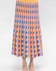 Multicolored Zellige Knit Skirt, Multi Orange