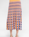 Multicolored Zellige Knit Skirt, Multi Orange