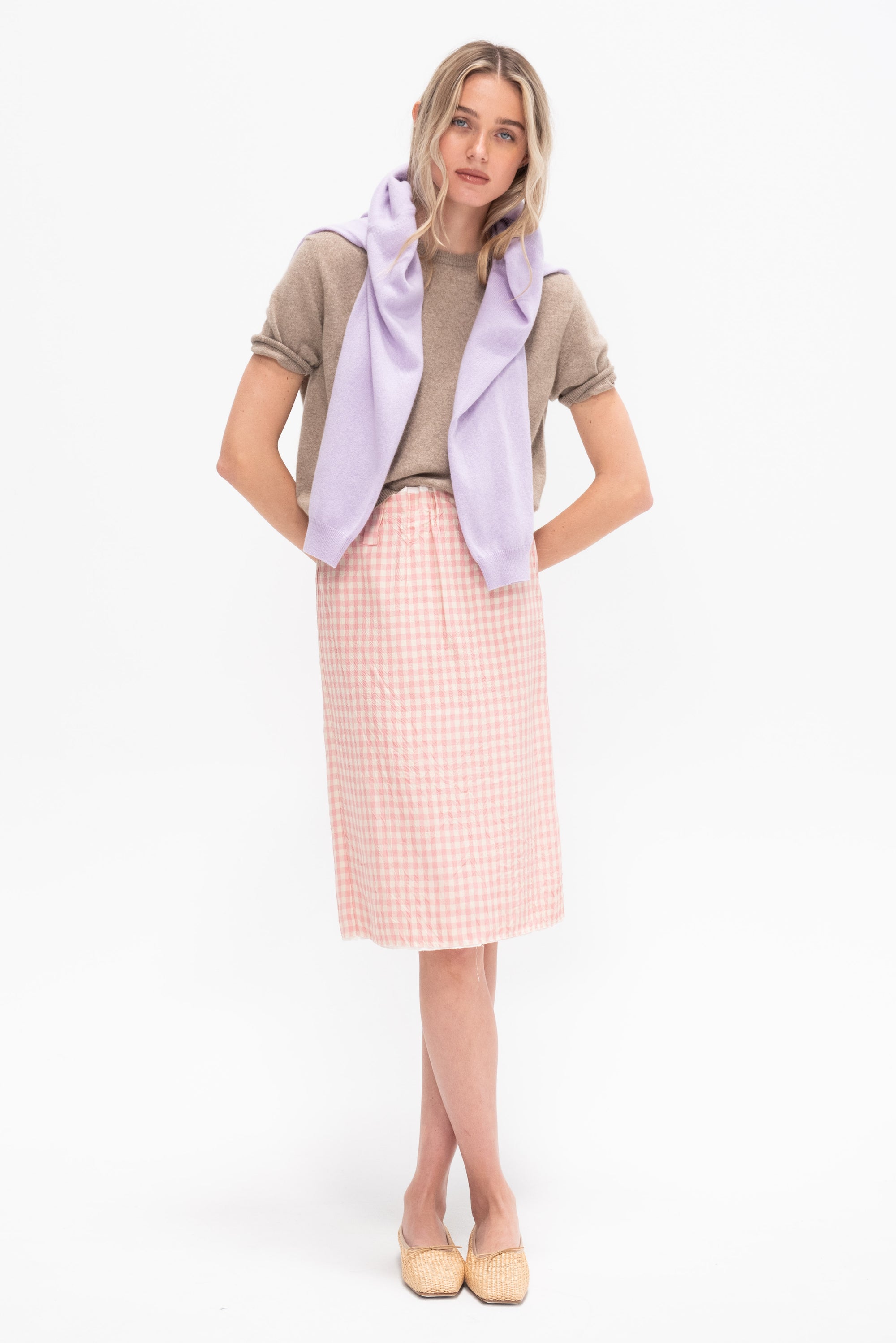 Crayon Skirt, Vichy Rose