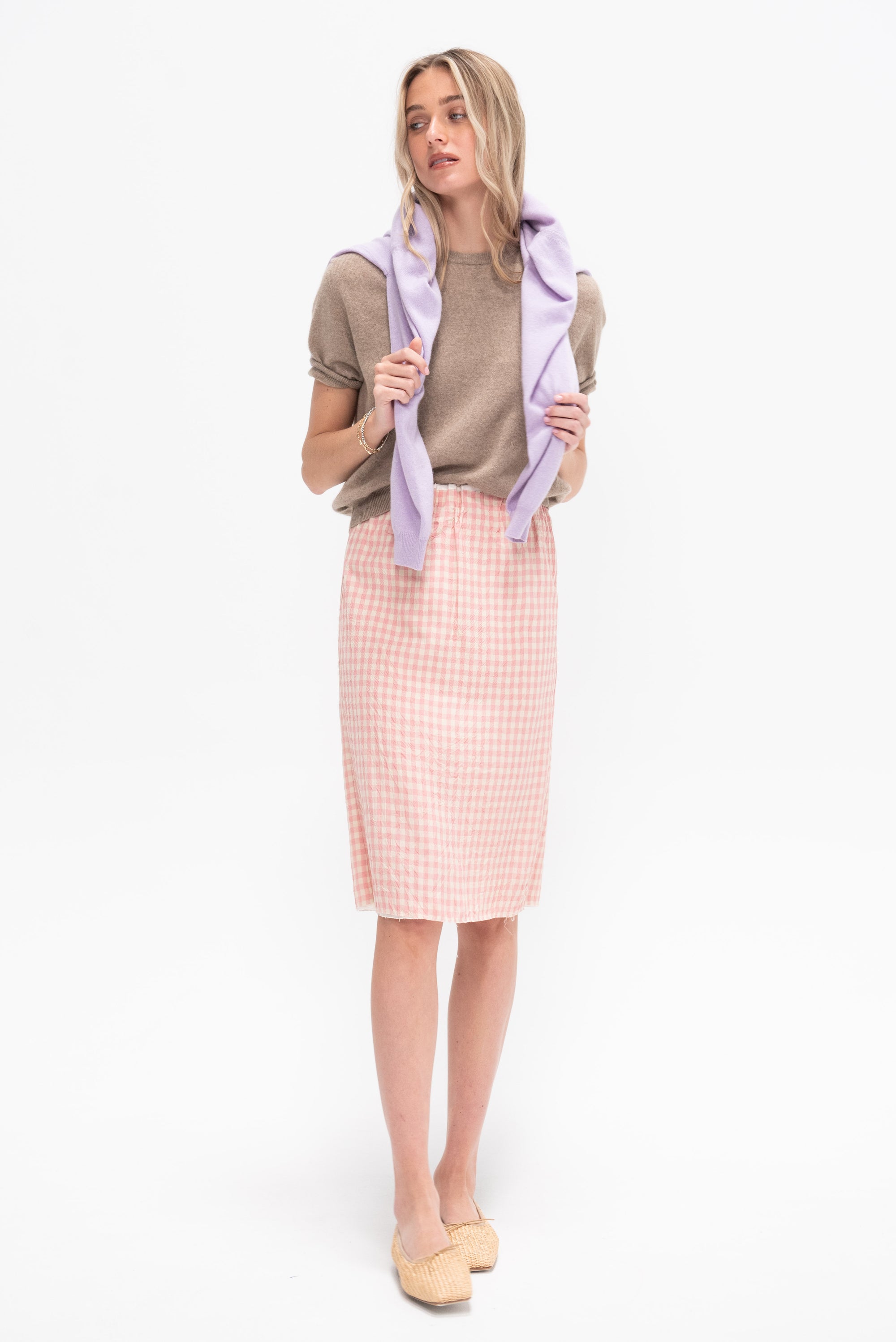 Crayon Skirt, Vichy Rose