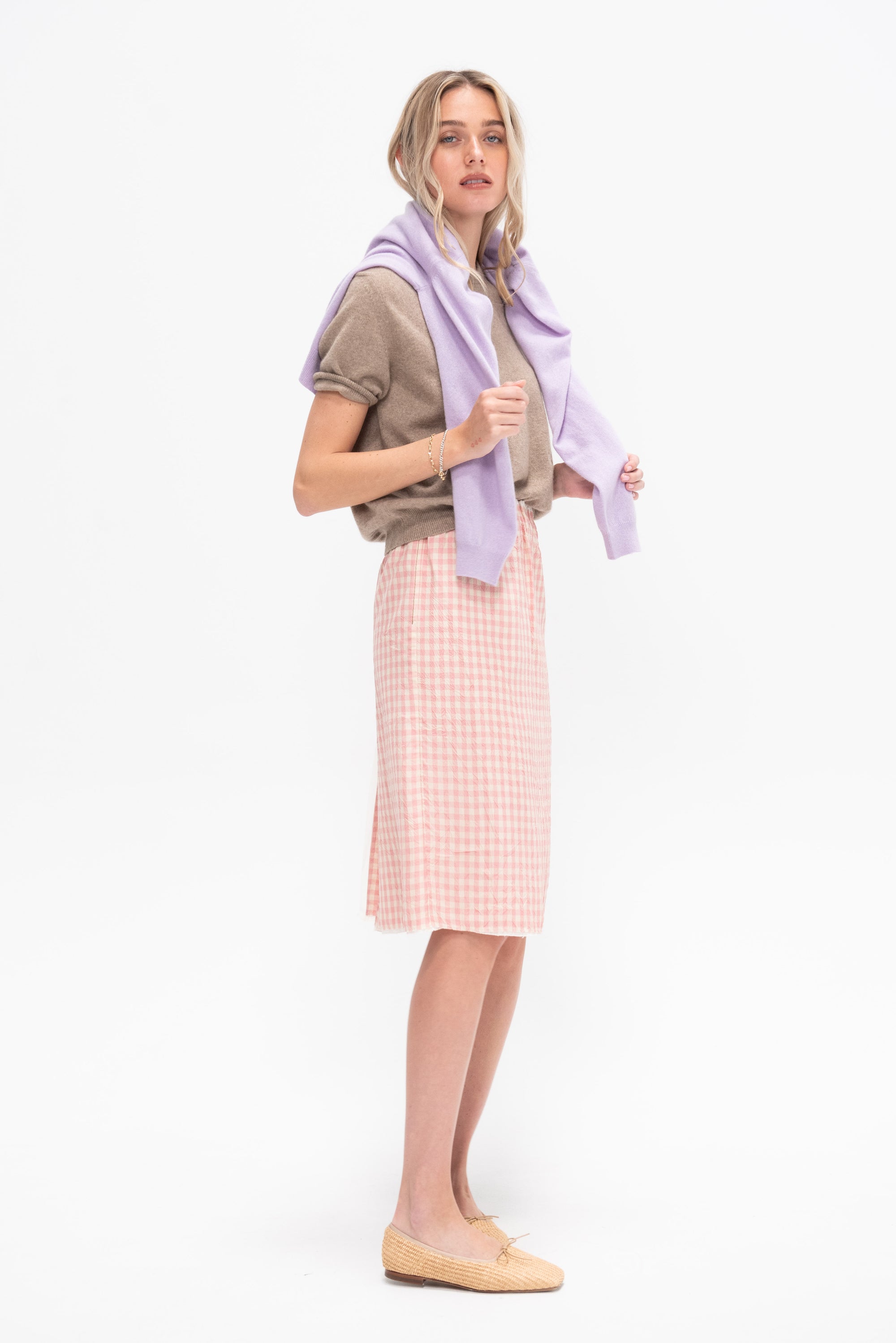 Crayon Skirt, Vichy Rose