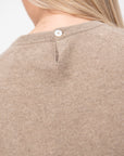 Pearl Cashmere Short Sleeved Crewneck, Latte