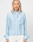 Cropped Button Down Shirt, Sky