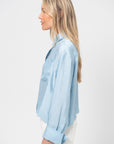 Cropped Button Down Shirt, Sky