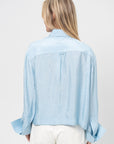 Cropped Button Down Shirt, Sky