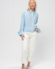 Cropped Button Down Shirt, Sky