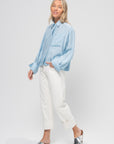 Cropped Button Down Shirt, Sky