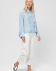 Cropped Button Down Shirt, Sky