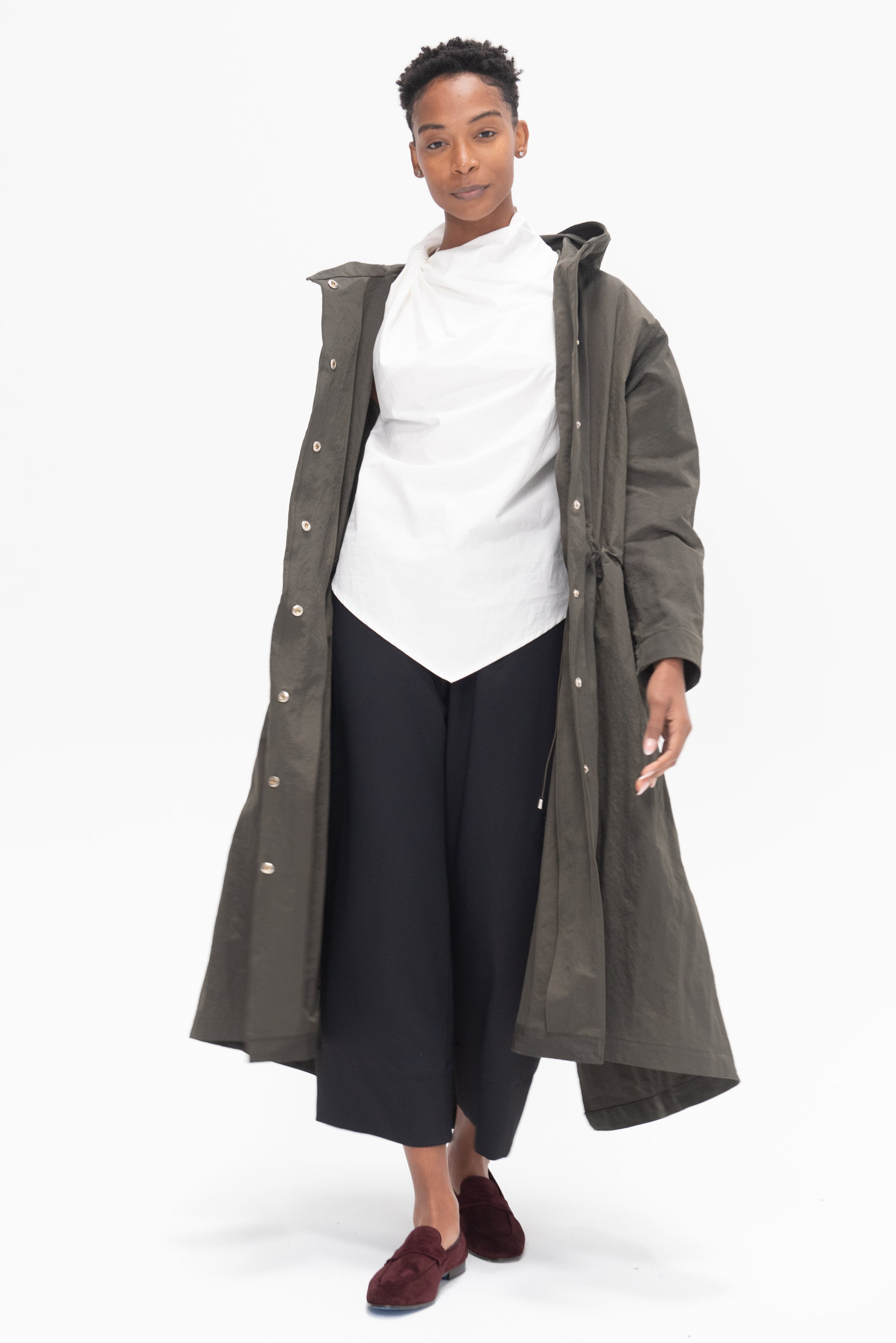 NOMIA DESIGN - Extra Long Fishtail Parka, Peat Nylon