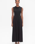 NOMIA DESIGN - Seamed Flared Maxi Dress,	Black