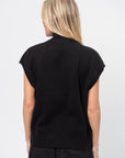 Sleeveless Zip Turtleneck, Black