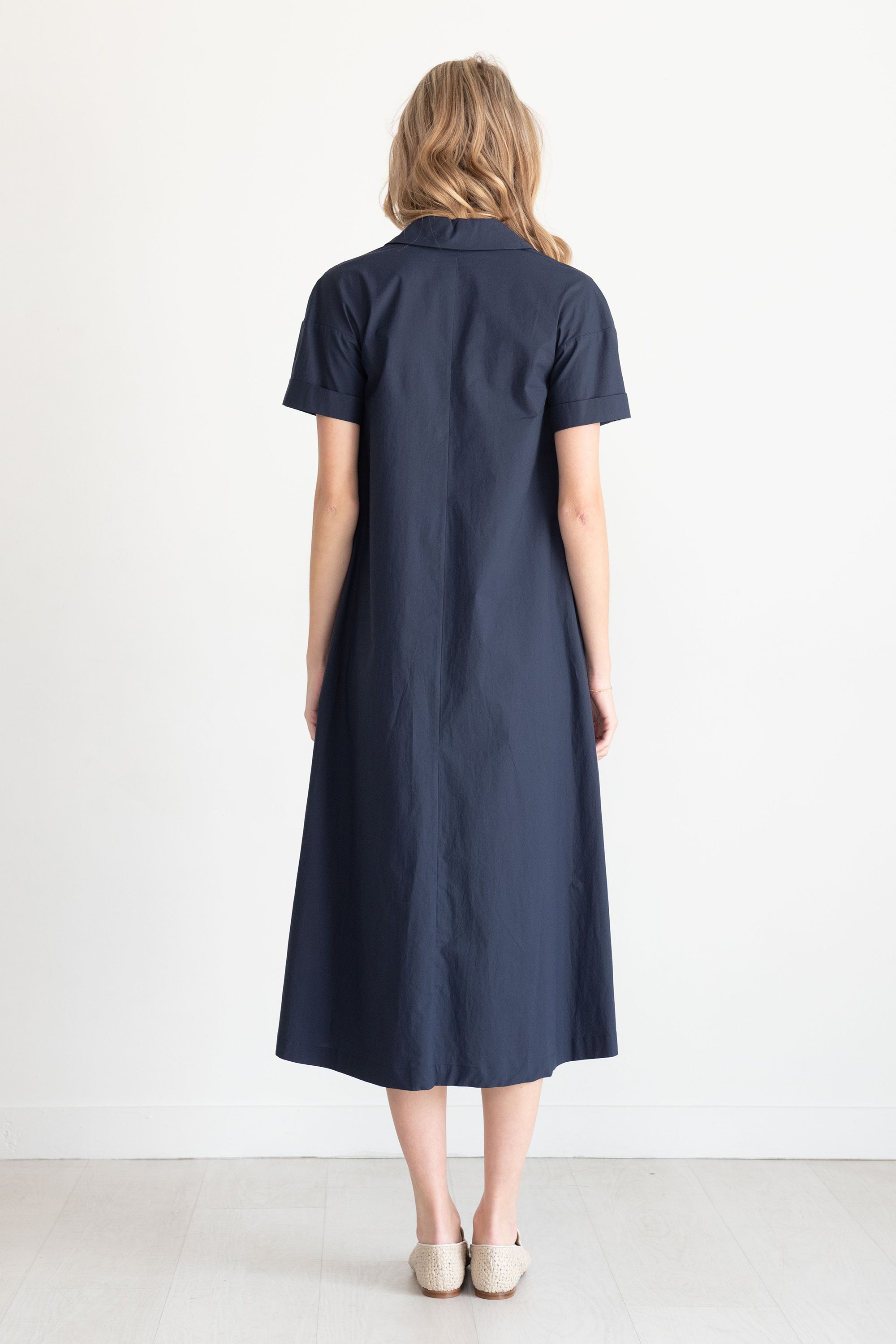 ODEEH - Collared Dress, Navy