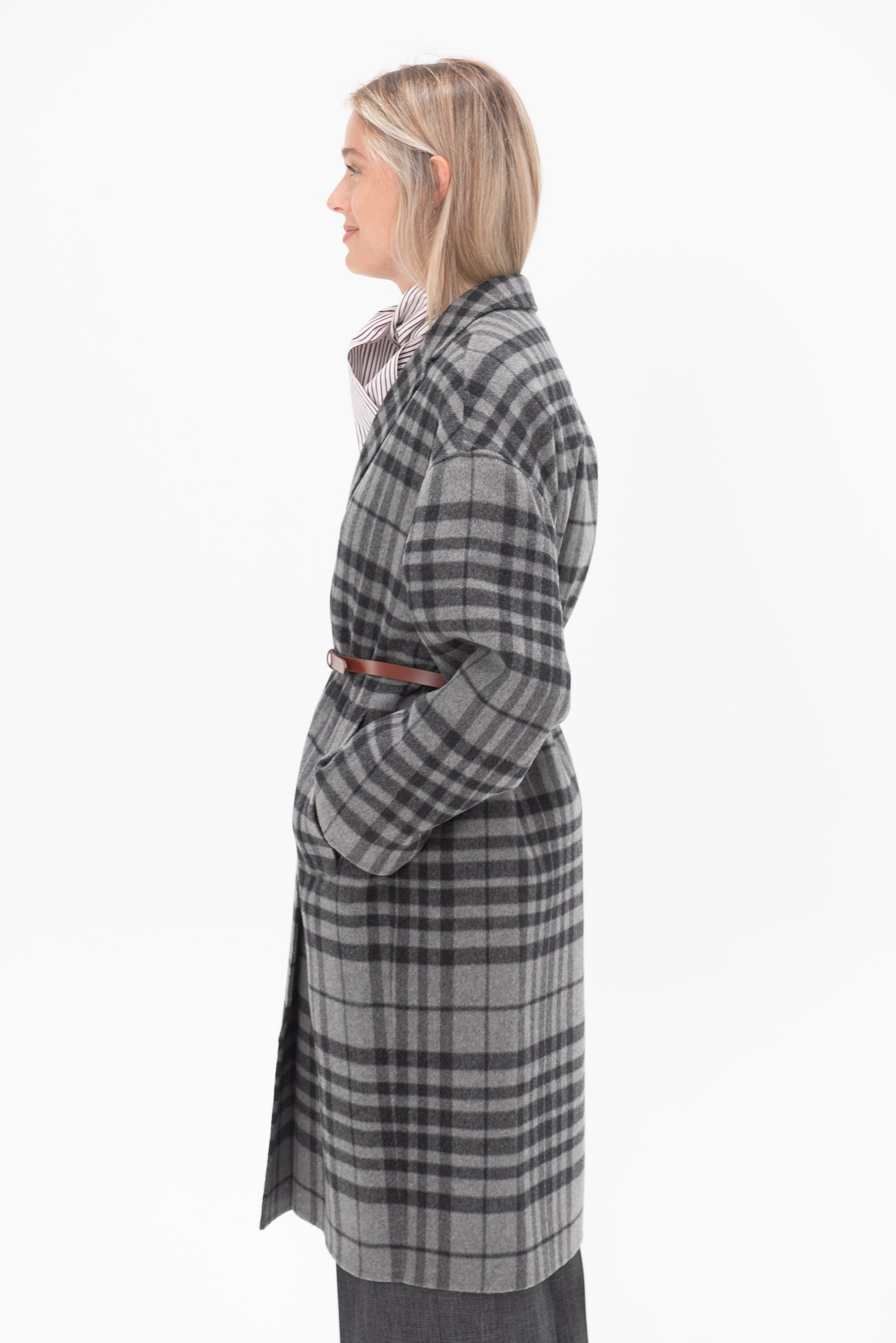 ODEEH - Flannel Coat, Grey