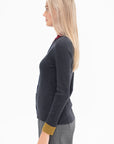 Stretch Merino Cardigan, Charcoal