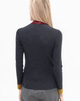 Stretch Merino Cardigan, Charcoal