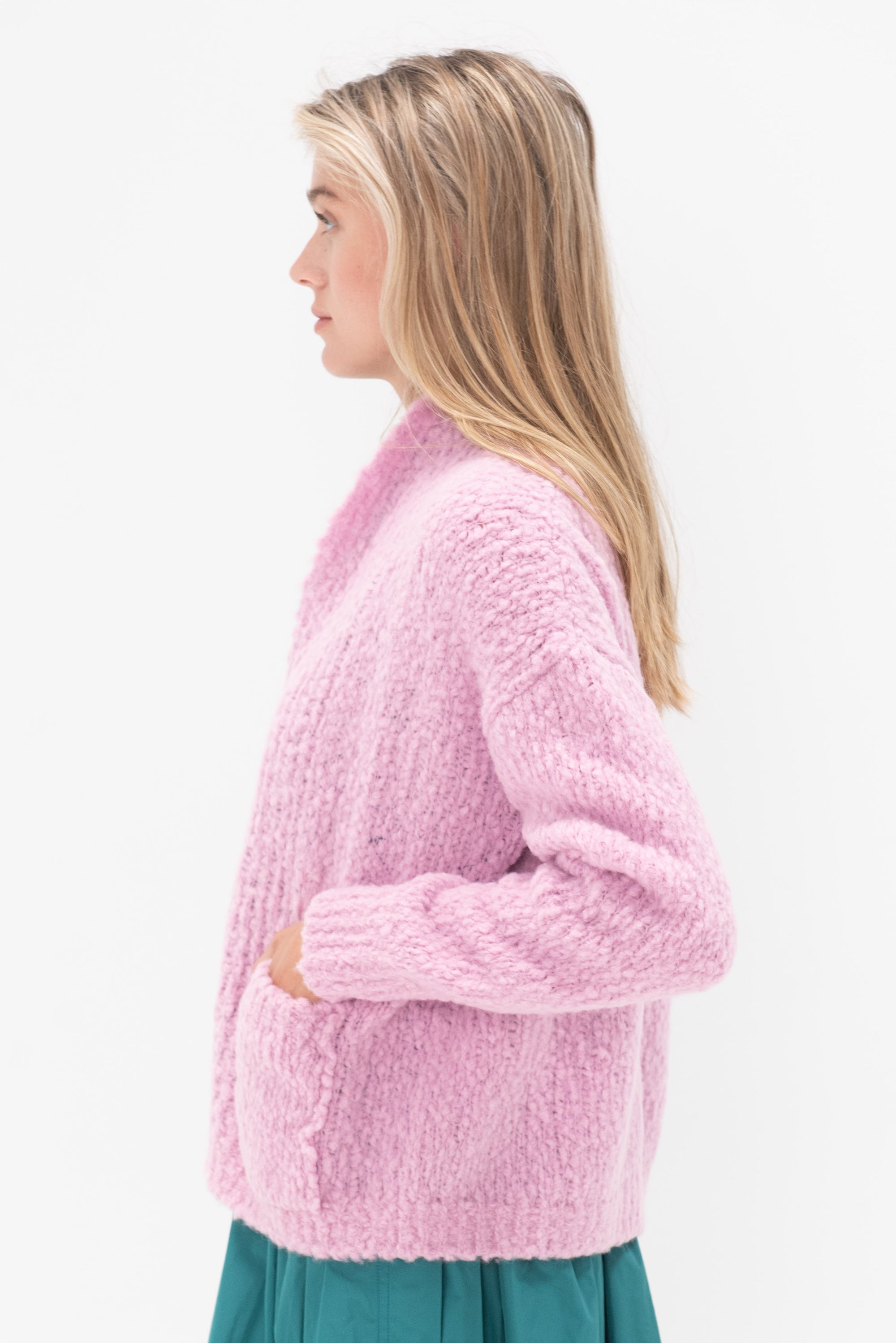 ODEEH - Fluffy Wick-Yarn Cardigan, Fairy Floss