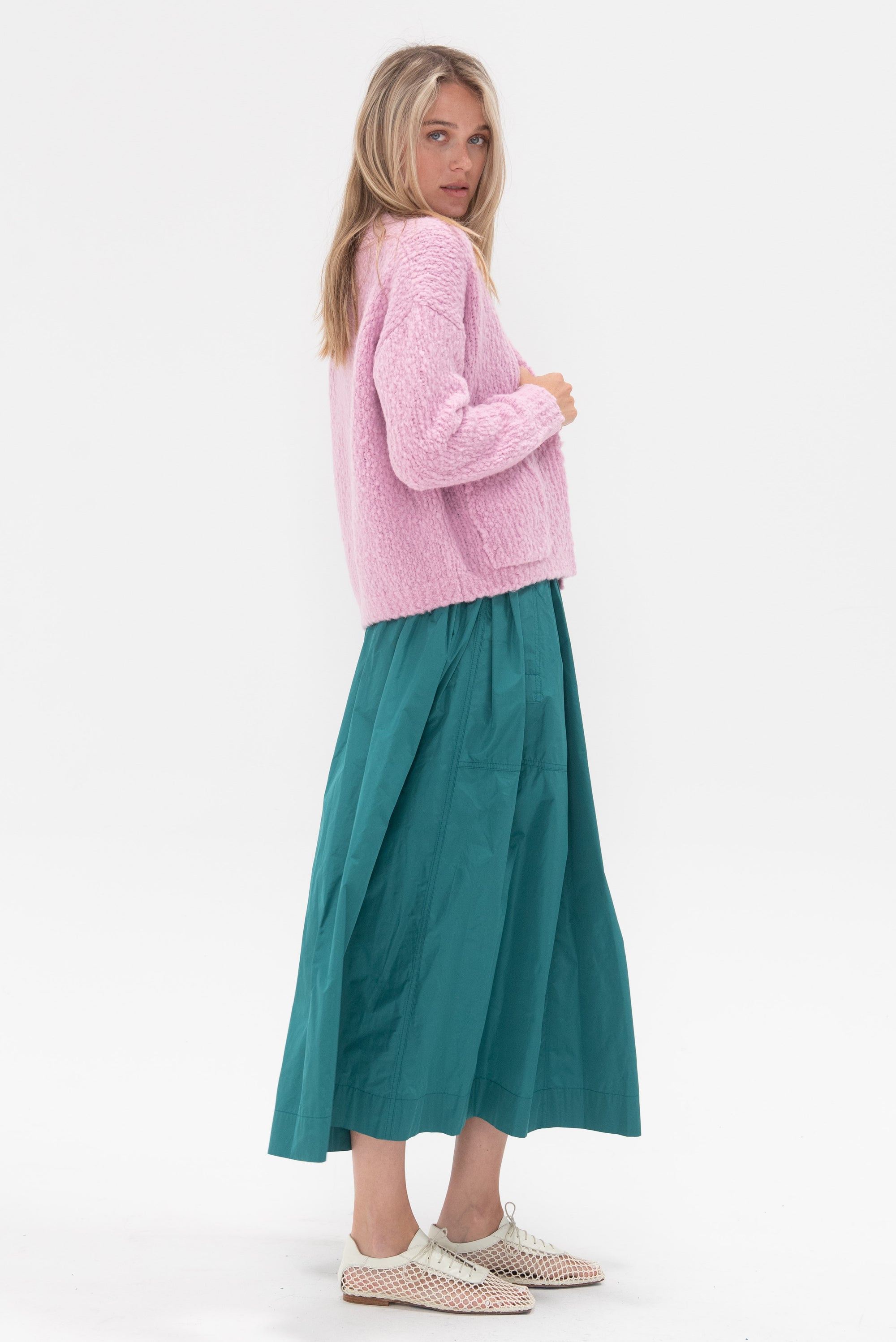 ODEEH - Fluffy Wick-Yarn Cardigan, Fairy Floss