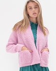 ODEEH - Fluffy Wick-Yarn Cardigan, Fairy Floss