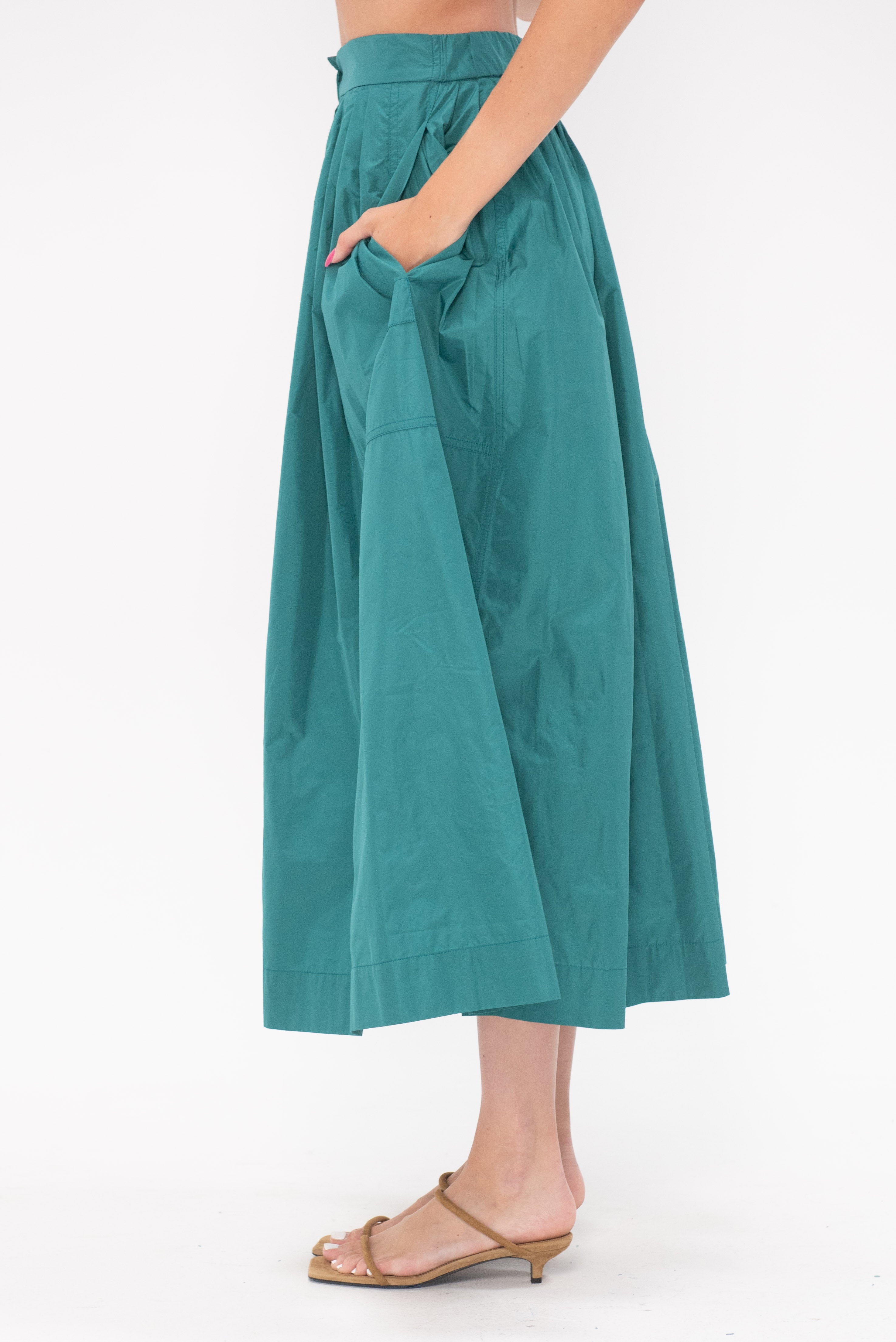 Odeeh Skirt, Teal – Kick Pleat