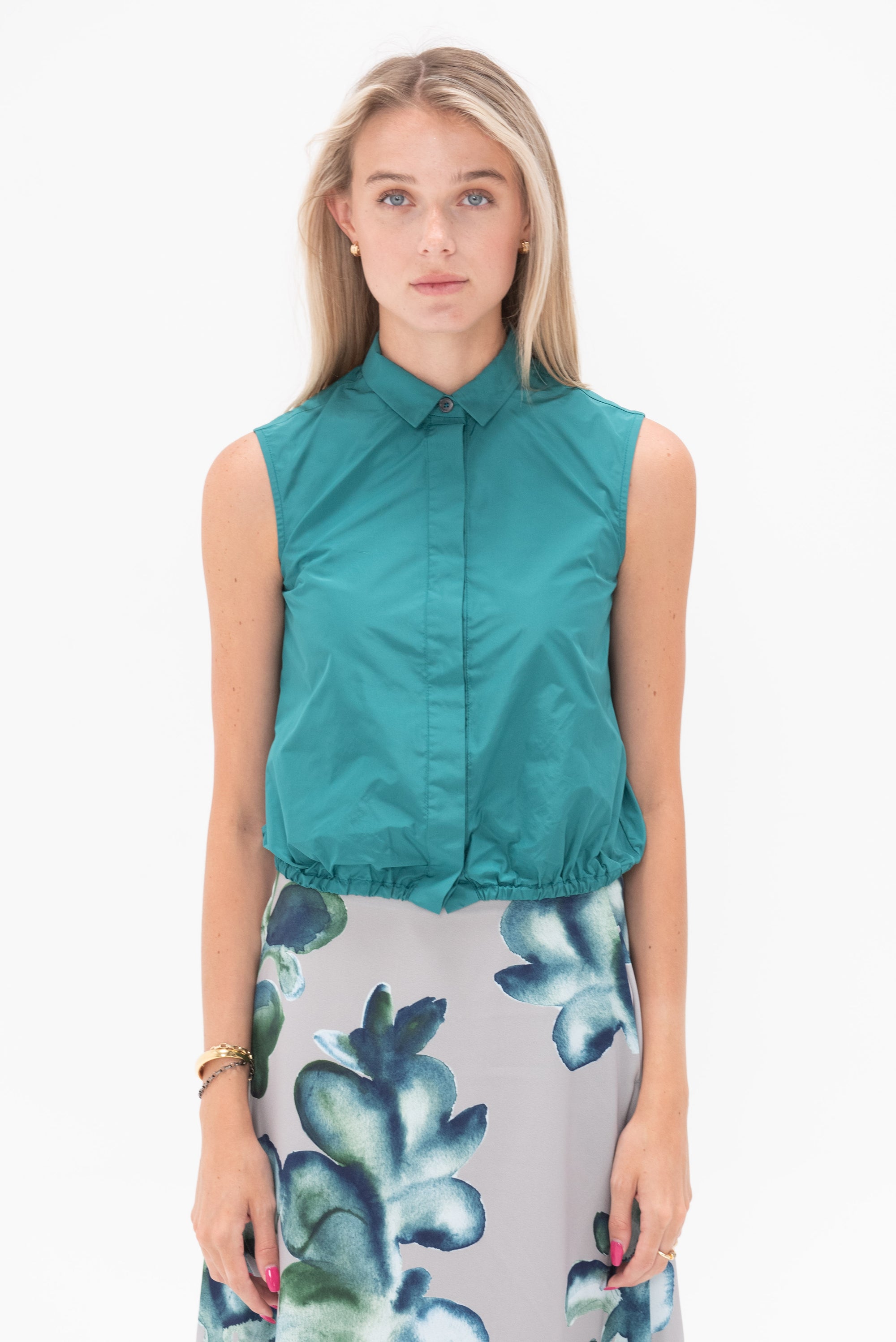 ODEEH - Sleeveless Shirt, Teal